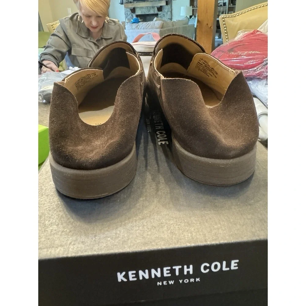 Kenneth Cole New York Men's Rustin Laceless Cb Oxford Size 11 Suede Brown